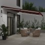 Toldo retráctil automático con luces LED burdeos 500x300 cm de , Toldos - Ref: Foro24-3310197, Precio: 555,22 €, Descuento: %