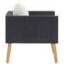 Individuelles Gartensofa mit schwarzen synthetischen Rattankissen von vidaXL, Outdoor-Sofas - Ref: Foro24-310220, Preis: 90,4...