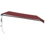 Toldo retráctil automático con luces LED burdeos 500x300 cm de , Toldos - Ref: Foro24-3310197, Precio: 624,95 €, Descuento: %