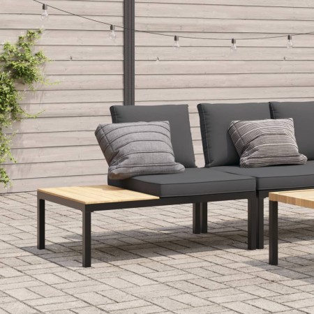 Banco de jardín con cojines aluminio negro de , Bancos de jardín - Ref: Foro24-4008571, Precio: 152,76 €, Descuento: %