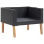 Individuelles Gartensofa mit schwarzen synthetischen Rattankissen von vidaXL, Outdoor-Sofas - Ref: Foro24-310220, Preis: 90,4...