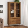 Mueble vitrina MOLDE madera maciza de pino marrón 90x35x175 cm de , Librerías y estanterías - Ref: Foro24-4013413, Precio: 30...