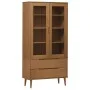 Mueble vitrina MOLDE madera maciza de pino marrón 90x35x175 cm de , Librerías y estanterías - Ref: Foro24-4013413, Precio: 30...