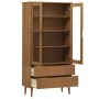 Mueble vitrina MOLDE madera maciza de pino marrón 90x35x175 cm de , Librerías y estanterías - Ref: Foro24-4013413, Precio: 30...