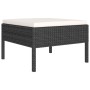 Set muebles de jardín 2 piezas y cojines ratán sintético negro de vidaXL, Conjuntos de jardín - Ref: Foro24-310206, Precio: 1...