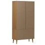 Mueble vitrina MOLDE madera maciza de pino marrón 90x35x175 cm de , Librerías y estanterías - Ref: Foro24-4013413, Precio: 30...