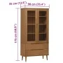 Mueble vitrina MOLDE madera maciza de pino marrón 90x35x175 cm de , Librerías y estanterías - Ref: Foro24-4013413, Precio: 30...
