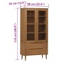 Mueble vitrina MOLDE madera maciza de pino marrón 90x35x175 cm de , Librerías y estanterías - Ref: Foro24-4013413, Precio: 30...