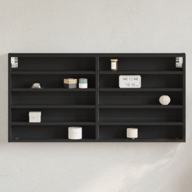 Vitrina de madera de ingeniería negra 100x8,5x50 cm de , Estantes y estanterías - Ref: Foro24-847948, Precio: 36,47 €, Descue...