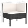Set muebles de jardín 2 piezas y cojines ratán sintético negro de vidaXL, Conjuntos de jardín - Ref: Foro24-310206, Precio: 1...