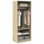 Engineered wood wardrobe in Sonoma oak, 80x50x200 cm. by , Wardrobes - Ref: Foro24-3307695, Price: 162,64 €, Discount: %
