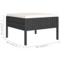 Set muebles de jardín 2 piezas y cojines ratán sintético negro de vidaXL, Conjuntos de jardín - Ref: Foro24-310206, Precio: 1...