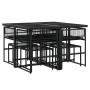 Juego de comedor de jardín 9 piezas ratán sintético negro de , Conjuntos de jardín - Ref: Foro24-3295053, Precio: 370,99 €, D...