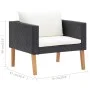 Individuelles Gartensofa mit schwarzen synthetischen Rattankissen von vidaXL, Outdoor-Sofas - Ref: Foro24-310220, Preis: 90,4...