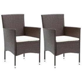 Sillas de jardín 2 unidades ratán sintético marrón de vidaXL, Sillas de jardín - Ref: Foro24-310554, Precio: 132,57 €, Descue...
