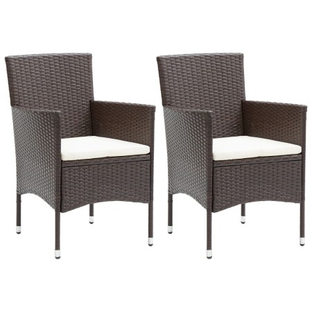 Sillas de jardín 2 unidades ratán sintético marrón de vidaXL, Sillas de jardín - Ref: Foro24-310554, Precio: 134,50 €, Descue...