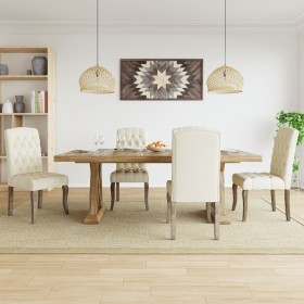 Sillas de comedor 4 unidades tela con apariencia de lino beige de , Sillas de comedor - Ref: Foro24-3309175, Precio: 603,09 €...