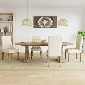 Sillas de comedor 4 unidades tela con apariencia de lino beige de , Sillas de comedor - Ref: Foro24-3309175, Precio: 545,14 €...