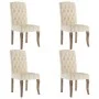 Sillas de comedor 4 unidades tela con apariencia de lino beige de , Sillas de comedor - Ref: Foro24-3309175, Precio: 545,14 €...