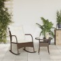 Silla mecedora de jardín con cojines ratán sintético marrón de , Sillas de jardín - Ref: Foro24-369019, Precio: 99,61 €, Desc...