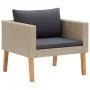 Individuelles Gartensofa mit beigen synthetischen Rattankissen von vidaXL, Outdoor-Sofas - Ref: Foro24-310219, Preis: 92,04 €...