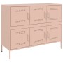 Aparador de acero laminado en frío rosa 100,5x39x79 cm de , Aparadores - Ref: Foro24-843097, Precio: 178,15 €, Descuento: %