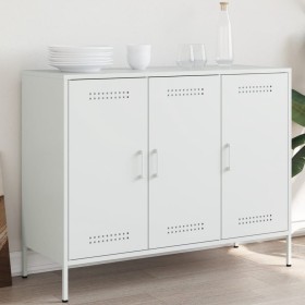 Aparador de acero laminado en frío blanco 100,5x39x79 cm de , Aparadores - Ref: Foro24-843029, Precio: 157,35 €, Descuento: %