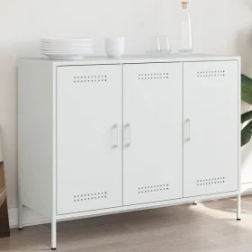 Cold-rolled white steel sideboard 100.5x39x79 cm by , Sideboards - Ref: Foro24-843029, Price: 144,33 €, Discount: %