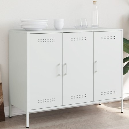 Aparador de acero laminado en frío blanco 100,5x39x79 cm de , Aparadores - Ref: Foro24-843029, Precio: 157,35 €, Descuento: %