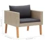 Individuelles Gartensofa mit beigen synthetischen Rattankissen von vidaXL, Outdoor-Sofas - Ref: Foro24-310219, Preis: 92,04 €...