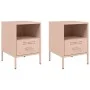 Bedside table 2 units cold-rolled steel pink 36x39x50.5cm by , Nightstands - Ref: Foro24-843057, Price: 110,21 €, Discount: %