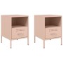 Mesita de noche 2 uds acero laminado en frío rosa 36x39x50,5cm de , Mesitas de noche - Ref: Foro24-843057, Precio: 111,45 €, ...