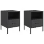 Mesita de noche acero laminado en frío negro 36x39x50,5 cm de , Mesitas de noche - Ref: Foro24-843055, Precio: 104,40 €, Desc...