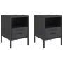 Mesita de noche acero laminado en frío negro 36x39x50,5 cm de , Mesitas de noche - Ref: Foro24-843055, Precio: 105,60 €, Desc...