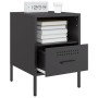 Mesita de noche acero laminado en frío negro 36x39x50,5 cm de , Mesitas de noche - Ref: Foro24-843055, Precio: 105,60 €, Desc...