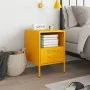 Mesita de noche acero laminado en frío amarillo 36x39x50,5 cm de , Mesitas de noche - Ref: Foro24-843060, Precio: 73,59 €, De...