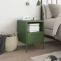 Mesita de noche de acero laminado verde oliva 36x39x50,5 cm de , Mesitas de noche - Ref: Foro24-843062, Precio: 61,59 €, Desc...