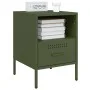 Mesita de noche de acero laminado verde oliva 36x39x50,5 cm de , Mesitas de noche - Ref: Foro24-843062, Precio: 61,59 €, Desc...