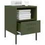 Mesita de noche de acero laminado verde oliva 36x39x50,5 cm de , Mesitas de noche - Ref: Foro24-843062, Precio: 61,59 €, Desc...