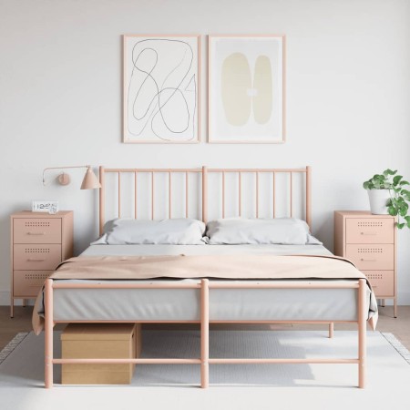 Mesitas de noche 2 uds acero laminado en frío rosa 36x39x68 cm de , Mesitas de noche - Ref: Foro24-843081, Precio: 170,38 €, ...