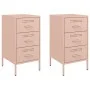 Mesitas de noche 2 uds acero laminado en frío rosa 36x39x68 cm de , Mesitas de noche - Ref: Foro24-843081, Precio: 168,38 €, ...