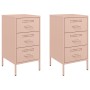 Mesitas de noche 2 uds acero laminado en frío rosa 36x39x68 cm de , Mesitas de noche - Ref: Foro24-843081, Precio: 170,38 €, ...