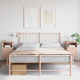 Nachttische, 2 Stück, kaltgewalzter Stahl, rosa, 36x39x68 cm. von , Nachttische - Ref: Foro24-843069, Preis: 113,56 €, Rabatt: %