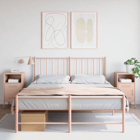 Mesitas de noche 2 uds acero laminado en frío rosa 36x39x68 cm de , Mesitas de noche - Ref: Foro24-843069, Precio: 114,85 €, ...