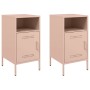 Mesitas de noche 2 uds acero laminado en frío rosa 36x39x68 cm de , Mesitas de noche - Ref: Foro24-843069, Precio: 114,85 €, ...