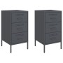 Mesitas de noche 2 unidades acero gris antracita 36x39x68 cm de , Mesitas de noche - Ref: Foro24-843083, Precio: 170,38 €, De...