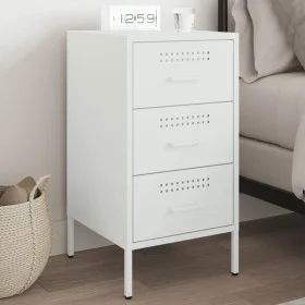 Nachttisch aus kaltgewalztem Stahl in Weiß 36x39x68 cm von , Nachttische - Ref: Foro24-843088, Preis: 77,49 €, Rabatt: %