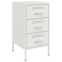 Mesita de noche acero laminado en frío blanco 36x39x68 cm de , Mesitas de noche - Ref: Foro24-843088, Precio: 92,17 €, Descue...