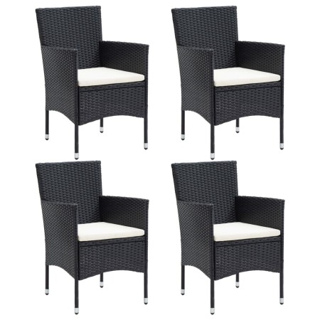 Sillas de comedor para jardín 4 unidades ratán sintético negro de vidaXL, Sillas de jardín - Ref: Foro24-310562, Precio: 200,...