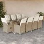 Set de mesa y sillas de jardín 11 pzas y cojines ratán PE beige de , Conjuntos de jardín - Ref: Foro24-3277266, Precio: 1,00 ...